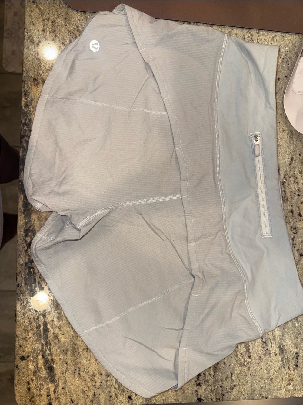 lululemon athletica Light Gray Athletic Shorts with Zip Pocket